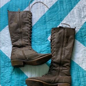 Knee High Lace Up Boots